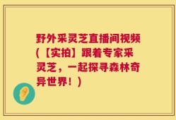 野外采灵芝直播间视频(【实拍】跟着专家采灵芝，一起探寻森林奇异世界！)