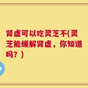 肾虚可以吃灵芝不(灵芝能缓解肾虚，你知道吗？)