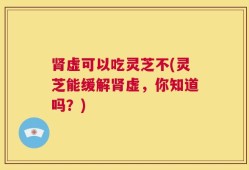 肾虚可以吃灵芝不(灵芝能缓解肾虚，你知道吗？)