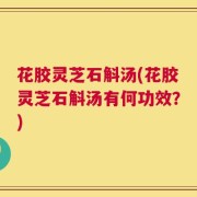 花胶灵芝石斛汤(花胶灵芝石斛汤有何功效？)