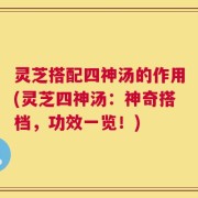 灵芝搭配四神汤的作用(灵芝四神汤：神奇搭档，功效一览！)