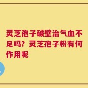 灵芝孢子破壁治气血不足吗？灵芝孢子粉有何作用呢