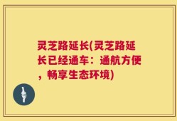 灵芝路延长(灵芝路延长已经通车：通航方便，畅享生态环境)