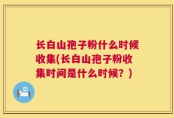 长白山孢子粉什么时候收集(长白山孢子粉收集时间是什么时候？)