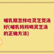 哺乳期怎样吃灵芝煲汤好(哺乳妈妈喝灵芝汤的正确方法)