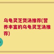 乌龟灵芝煲汤推荐(营养丰富的乌龟灵芝汤推荐)