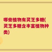 哪些植物有灵芝多糖(灵芝多糖含丰富植物种类)