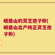 峨眉山的灵芝孢子粉(峨眉山出产纯正灵芝孢子粉)