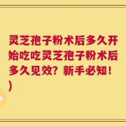 灵芝孢子粉术后多久开始吃吃灵芝孢子粉术后多久见效？新手必知！)
