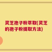 灵芝孢子粉萃取(灵芝的孢子粉提取方法)