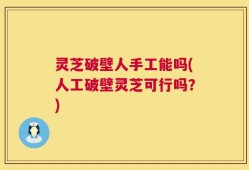 灵芝破壁人手工能吗(人工破壁灵芝可行吗？)