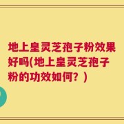 地上皇灵芝孢子粉效果好吗(地上皇灵芝孢子粉的功效如何？)