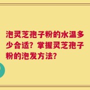 泡灵芝孢子粉的水温多少合适？掌握灵芝孢子粉的泡发方法？