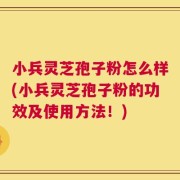 小兵灵芝孢子粉怎么样(小兵灵芝孢子粉的功效及使用方法！)