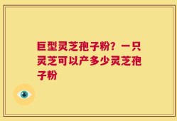 巨型灵芝孢子粉？一只灵芝可以产多少灵芝孢子粉
