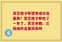 灵芝孢子粉营养成分含量表？灵芝孢子粉吃了一年了，灵芝多糖、三萜成份含量双高吗