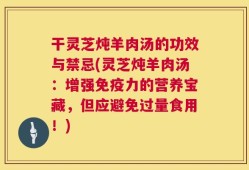 干灵芝炖羊肉汤的功效与禁忌(灵芝炖羊肉汤：增强免疫力的营养宝藏，但应避免过量食用！)