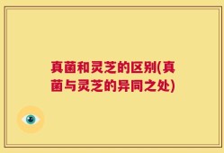 真菌和灵芝的区别(真菌与灵芝的异同之处)