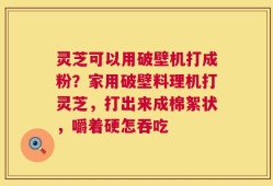 灵芝可以用破壁机打成粉？家用破壁料理机打灵芝，打出来成棉絮状，嚼着硬怎吞吃