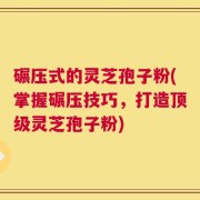 碾压式的灵芝孢子粉(掌握碾压技巧，打造顶级灵芝孢子粉)