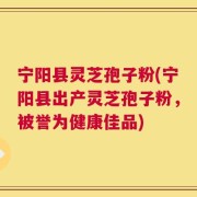 宁阳县灵芝孢子粉(宁阳县出产灵芝孢子粉，被誉为健康佳品)