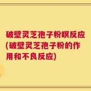 破壁灵芝孢子粉瞑反应(破壁灵芝孢子粉的作用和不良反应)