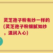 灵芝孢子粉有纱一样的(灵芝孢子粉细腻如纱，温润入心)