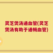 灵芝煲汤通血管(灵芝煲汤有助于通畅血管)