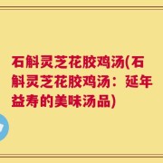 石斛灵芝花胶鸡汤(石斛灵芝花胶鸡汤：延年益寿的美味汤品)