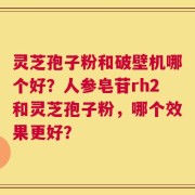 灵芝孢子粉和破壁机哪个好？人参皂苷rh2和灵芝孢子粉，哪个效果更好？