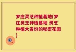 罗庄灵芝种植基地(罗庄灵芝种植基地 灵芝种植大省份的秘密花园)