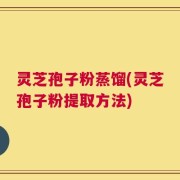 灵芝孢子粉蒸馏(灵芝孢子粉提取方法)