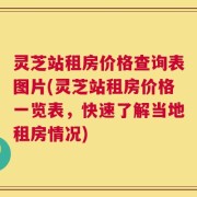 灵芝站租房价格查询表图片(灵芝站租房价格一览表，快速了解当地租房情况)