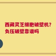 西藏灵芝细胞破壁机？负压破壁靠谱吗