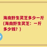 海南野生灵芝多少一斤(海南野生灵芝：一斤多少钱？)