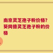 南京灵芝孢子粉价格？葵同德灵芝孢子粉的价格