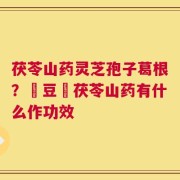 茯苓山药灵芝孢子葛根？綠豆與茯苓山药有什么作功效