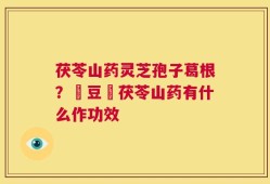 茯苓山药灵芝孢子葛根？綠豆與茯苓山药有什么作功效