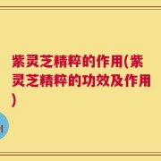 紫灵芝精粹的作用(紫灵芝精粹的功效及作用)