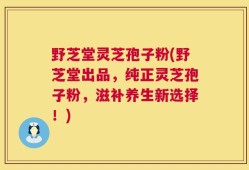 野芝堂灵芝孢子粉(野芝堂出品，纯正灵芝孢子粉，滋补养生新选择！)