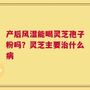 产后风湿能喝灵芝孢子粉吗？灵芝主要治什么病
