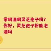 常喝酒喝灵芝孢子粉？你好，灵芝孢子粉能泡酒吗