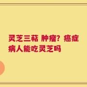 灵芝三萜 肿瘤？癌症病人能吃灵芝吗
