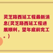 灵芝路西延工程最新消息(灵芝路西延工程进展顺利，望年底前完工。)