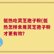 低热吃灵芝孢子粉(低热怎样食用灵芝孢子粉才更有效？