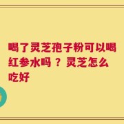 喝了灵芝孢子粉可以喝红参水吗 ？灵芝怎么吃好