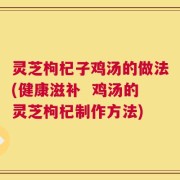 灵芝枸杞子鸡汤的做法(健康滋补  鸡汤的灵芝枸杞制作方法)