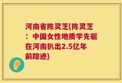 河南省陈灵芝(陈灵芝：中国女性地质学先驱在河南扒出2.5亿年前踪迹)