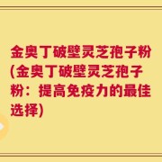 金奥丁破壁灵芝孢子粉(金奥丁破壁灵芝孢子粉：提高免疫力的最佳选择)