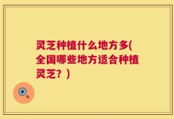 灵芝种植什么地方多(全国哪些地方适合种植灵芝？)